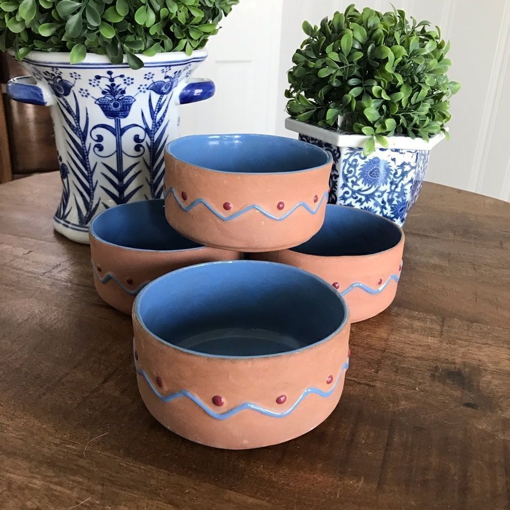 Vintage set of four southwestern pottery bowls